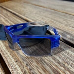 Blue to Clear Gradient Sport Sunglasses